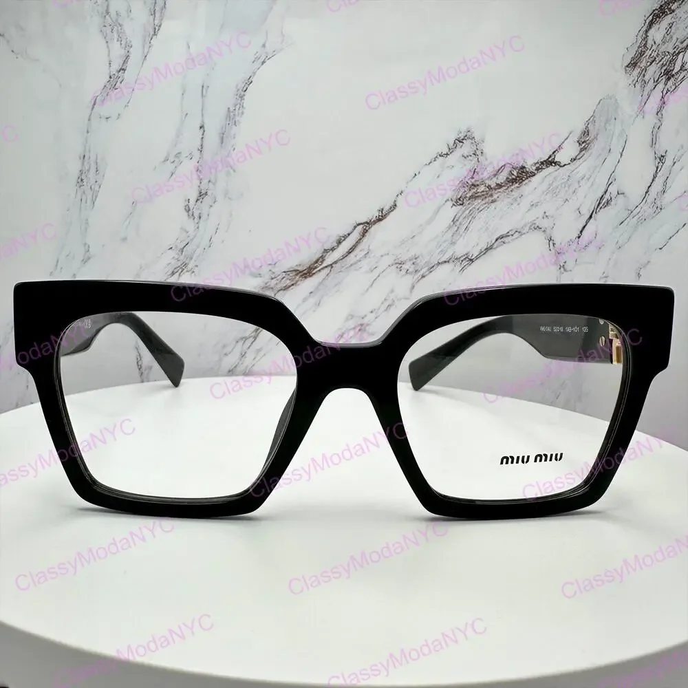 MIU MIU Womens Eyeglasses Black Square Full Rim frames 52-19mm Rx-able Womens